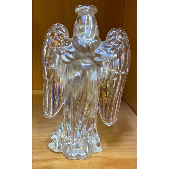 Vintage Praying Angel Iridescent Glass Opalescent Figurine - Picture 3 of 5